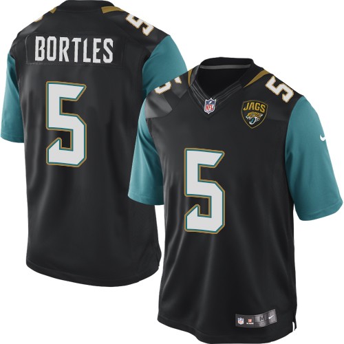 Men's Limited Blake Bortles Nike Jersey Black Alternate - #5 NFL Jacksonville Jaguars